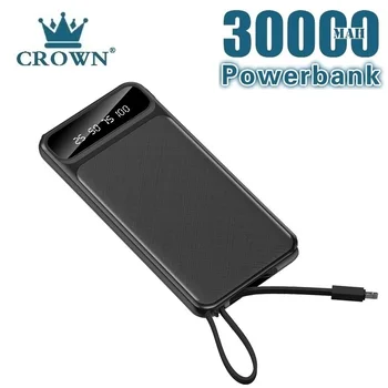 電源銀行30000mah 2 usb外部バッテリーled powerbankポータブル携帯電話の充電器電話