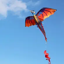 140 см x 120 см/55x47 дюймов воздушный змей с драконом, Однолинейный Летающий воздушный змей с хвостом 100 м, летающая линия для детей и взрослых