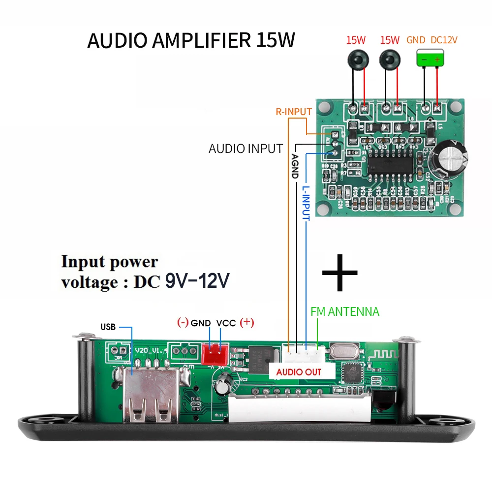 KEBIDU 9V 12V MP3 WMA Decoder Board Audio Module USB TF Radio Bluetooth5.0 Wireless Music Car MP3 Player With Remote Control images - 6