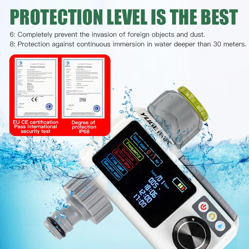 Vandtæt drypvandingssystem LCD-skærm Solenergi Opladning Autovandingsenhed Have Home Intelligent Sprinkler_voghion.com