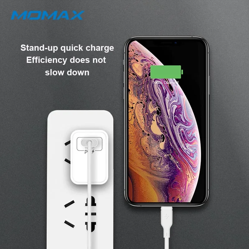 Зарядное устройство MOMAX UM12 PD, быстрая зарядка, головка Apple, совместимая с головкой android type-c, сертификация 3C, умное зарядное устройство 18 Вт