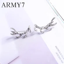 Astas pendientes con tuerca de ciervo auricular Boho oreja oruga envoltura pendiente mujeres niñas Bohemia joyería para fiesta regalo colgante astilla(China)