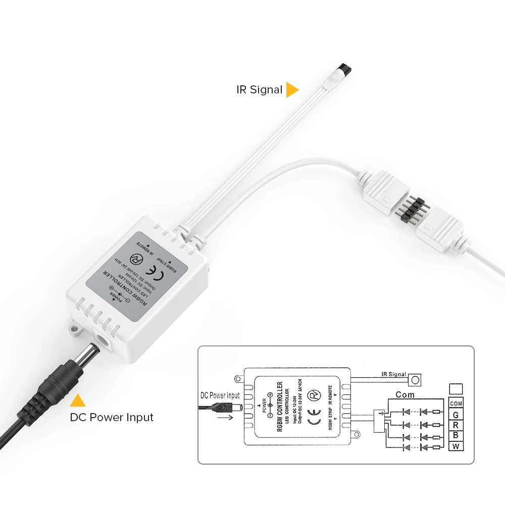 RGBW Управление 4 Каналы светодиодный Диммер 40Key 5Pins ИК пульт дистанционного