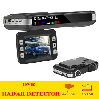 

English Russian Voice Radar Detector 2 in 1 Car DVR Dashboard Camera Speedometer Mobile Speed Radar Detect Protect X K CT La