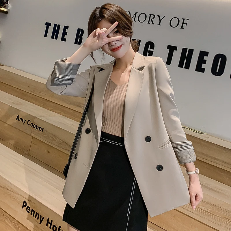 Повседневные женские блейзеры и куртки, 3 цвета, s-xxl,, для офиса, для работы, длинный стиль, весна-осень, двубортные, элегантные пиджаки