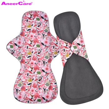 

Reusable Cloth Menstrual Pads with Bamboo-charcoal Absorbency With Wet Bag Women Washable Panty Liner