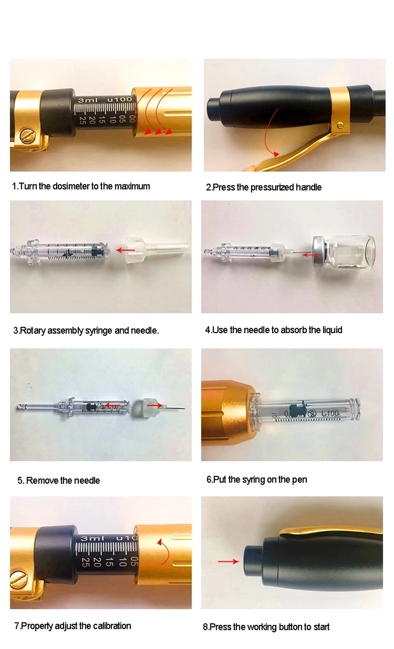 0,5 мл ручка высокого давления гиалуроновой кислоты для удаления морщин лица лифтинг губы гиалурон пистолет распылитель гиалурон шприц-ручка