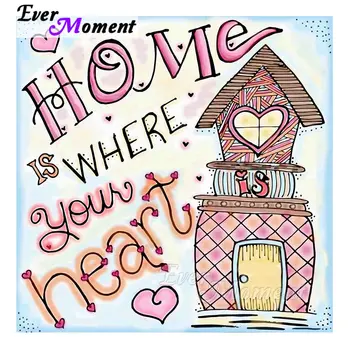 

Ever Moment Diamond Painting Sweet Home Slogan Full Square Resin Drills Handicrafts Mosaic Embroidery Art Kits Decoration 4Y251