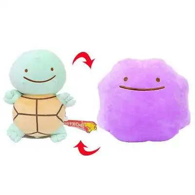 Рождественский подарок, креативный Pikachu Squirtle Charmander Bulbasaur, плюшевая подушка-трансформер Ditto, мягкая, милая, коготь, машинка, кукла - Цвет: Squirtle