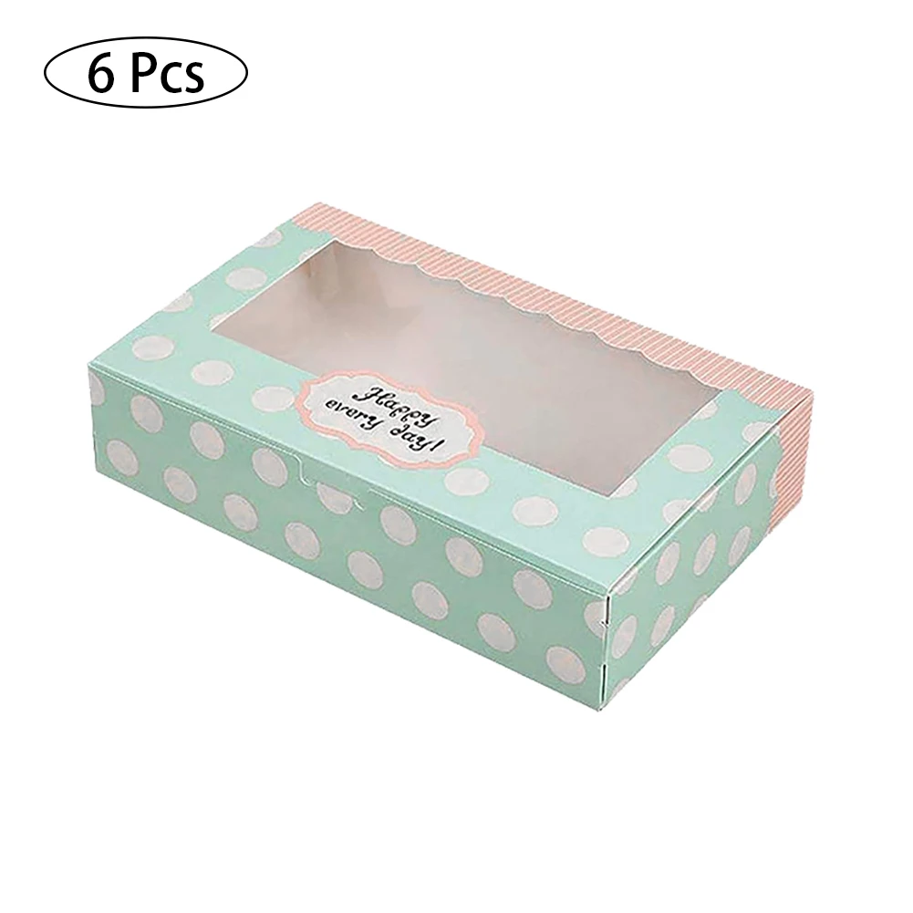 6 Pieces Of Paper Cake Boxes For Cookies Cupcakes Pastries Gift Boxes Bakery Container Set