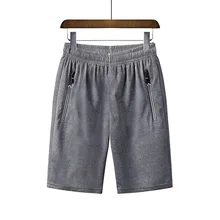 Летние мужские пляжные шорты для бега с карманами на молнии, шорты для тренировок в тренажерном зале, мужской спортивный костюм для бега, облегающий низ