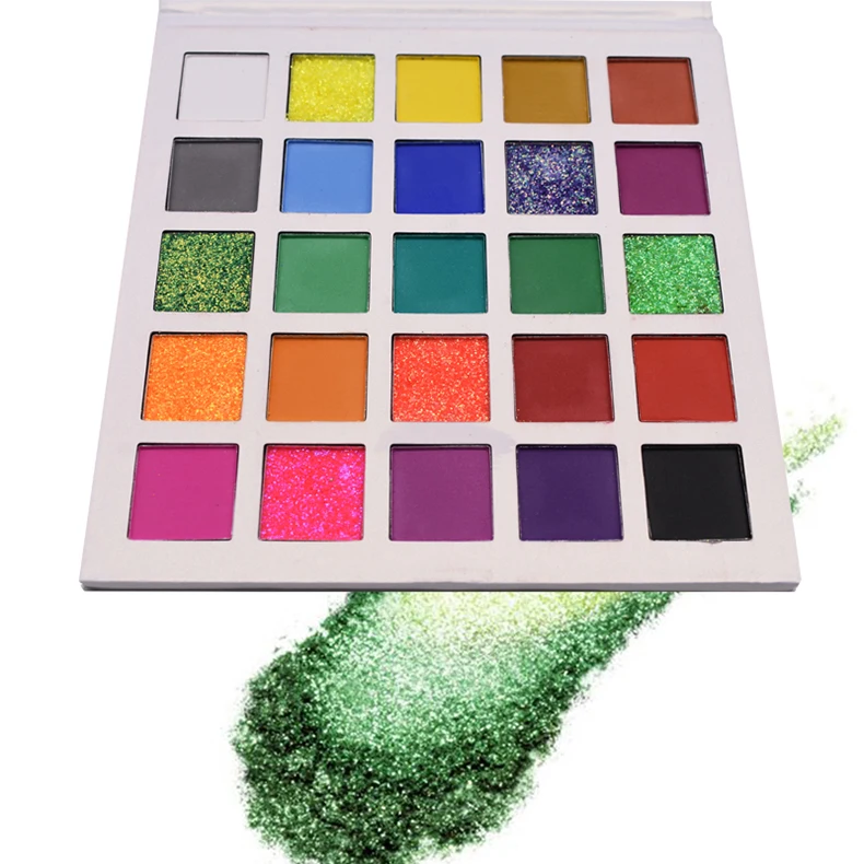 Cosmetic Makeup 25 Color Eyeshadow No Logo High Pigment Glitter Shimmer Matte Eyeshadow Palette