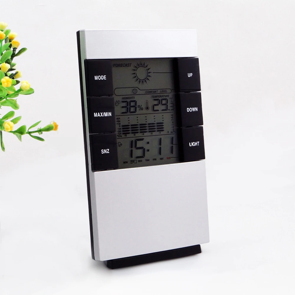 Цифровой будильник время большой дисплей часы с подсветкой календарем