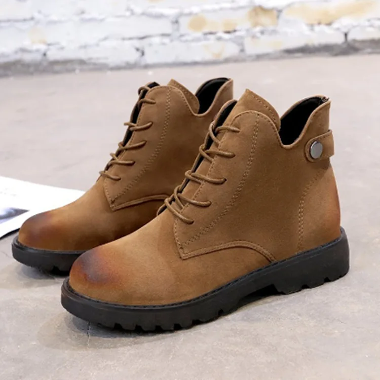 

Boots Women's 2018 Autumn And Winter New Style Europe And America Flat Low Heel WOMEN'S Boots Casual Short Boots Women's England