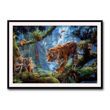 

5D Diamond Painting By Numbers Full Square Tiger Family Cross Stitch Diamond Mosaic Kits Art Pictures Home Decor For Adult