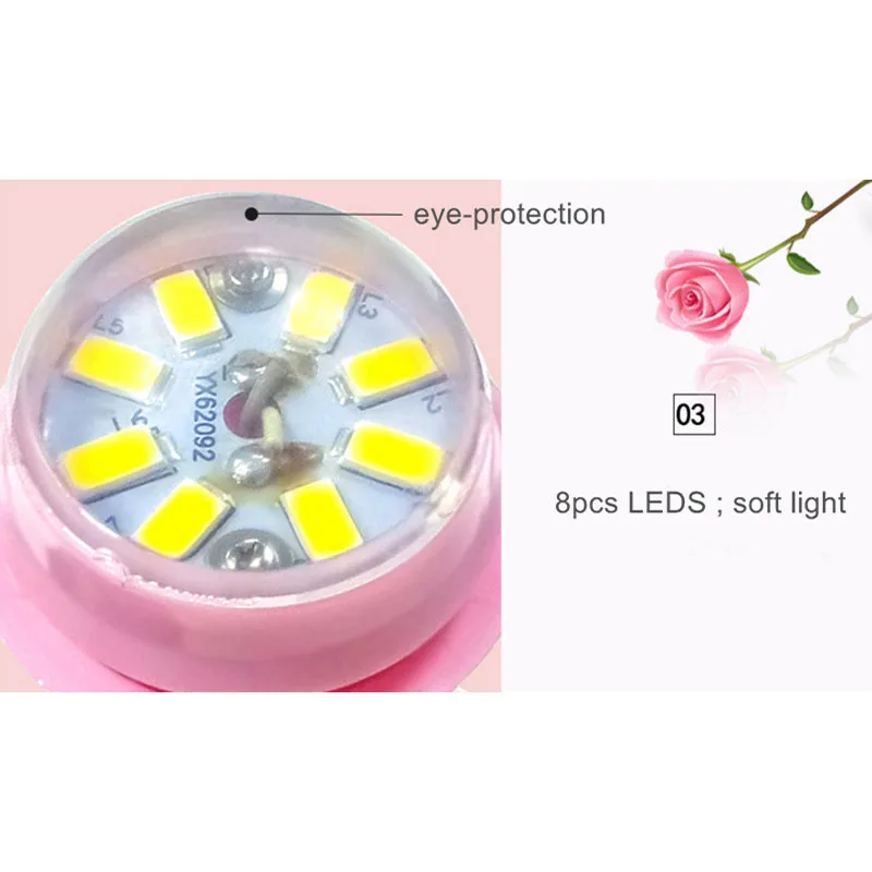 ClickDimmable светодиодный ночной Светильник лампы кремния с цветочным принтом или принтом роз для детские, для малышей Дети подарок прикроватная Спальня Гостиная украшения-розовый