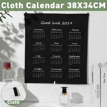 

2020 Wall Calendar 365days Fabric Printed Calendar Clock Yearly Diary Study Planner Advent Calendar Cloth Wall Hanging Decor