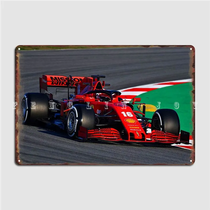 Charles Leclerc 2020 Bend Metal Platform Poster Wall Pub Kitchen Plates Vintage Tin Sign Poster
