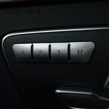 

Car Styling Seat Adjust memory panel Buttons Cover Sitckers Trim for Mercedes Benz C E Class W204 W212 Auto Interior Accessories