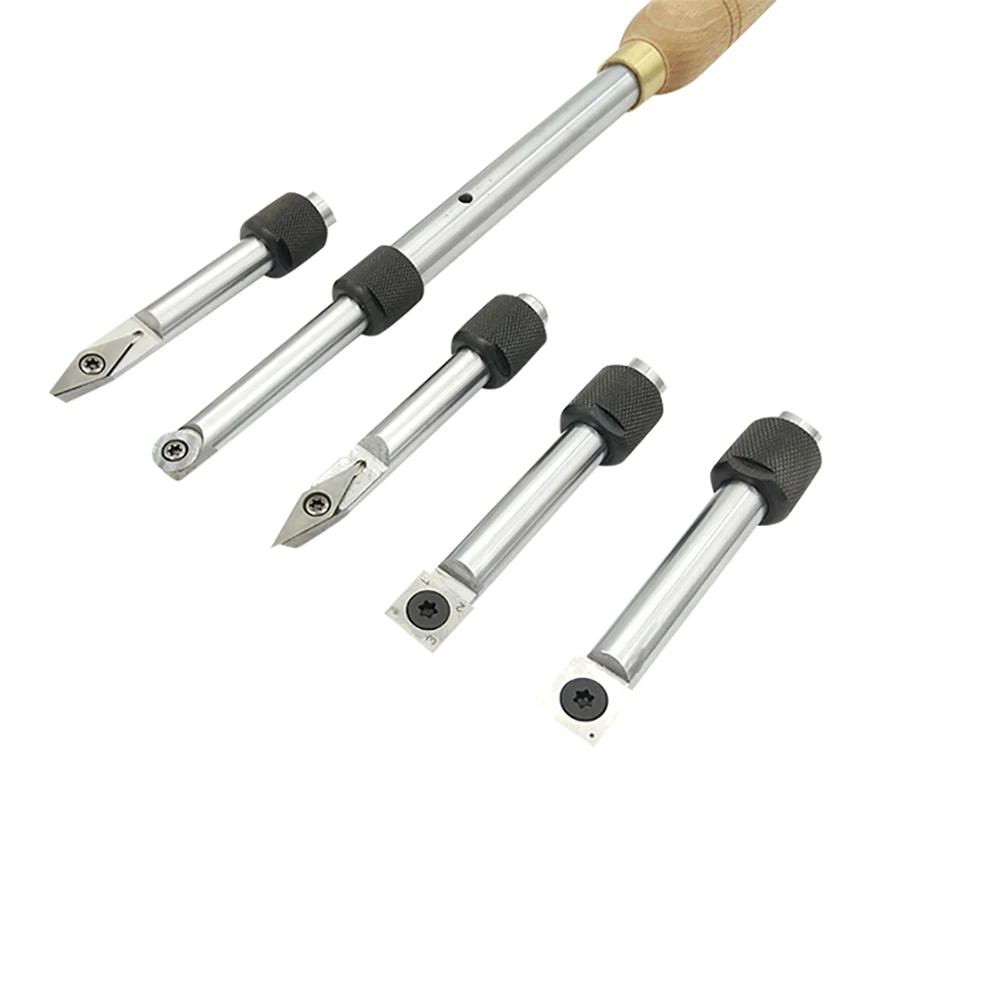 

12/30/15/14/28mm Multifunctional Alloy Steel Removable Wood Turning Tool with Wood Handle Carbide Insert Cutter Woodworking Tool