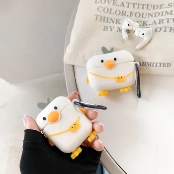 

fudna For Air Pods Case AirPods Pro cover cute cool duck cartoon silicon headphone Cover coque For Air Pods 1/2 Earphone Case