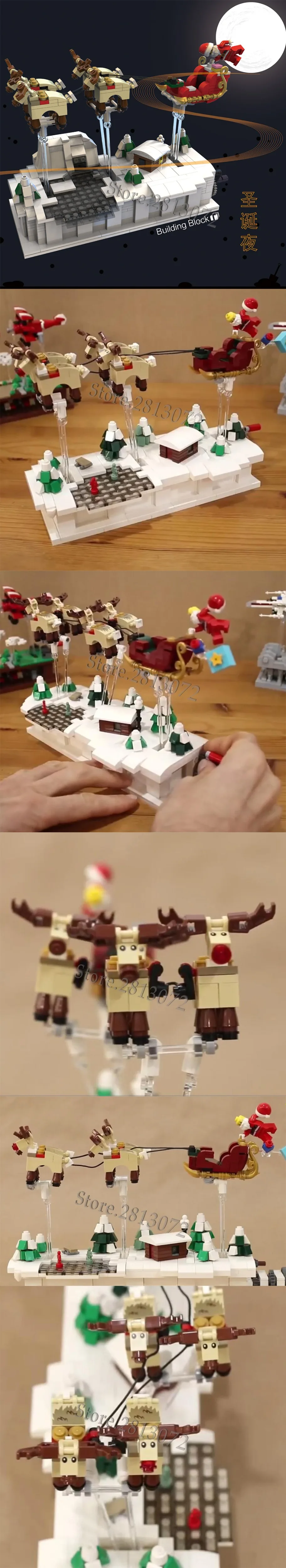 04007, новые строительные блоки с рождеством, MOC, 725 шт., модель Санты, календарь обратного отсчета, год, 49007