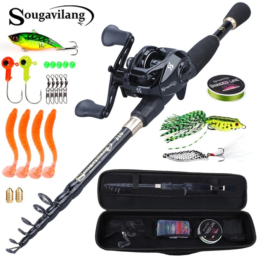 Sougayilang 1.8 2.4m Fishing Rod Reel Combos Fishing Rod and 12+1BB