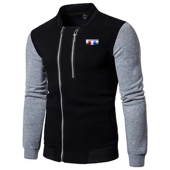 

Classic Male High Quality Pilot Comfortable Chevrolet Loose Round neck Patchwork Streetwear Wild Zipper Coat Brand Clothing