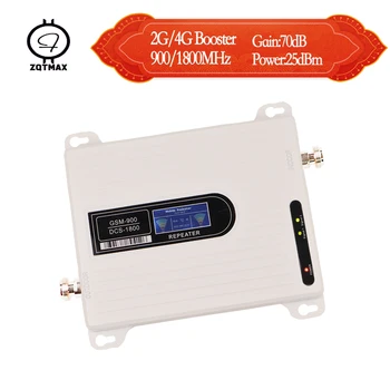 

ZQTMAX 2g 4g mobile signal booster dcs 1800 lte cellular signal amplifier 900 cell phone Dual band Band (8+3)