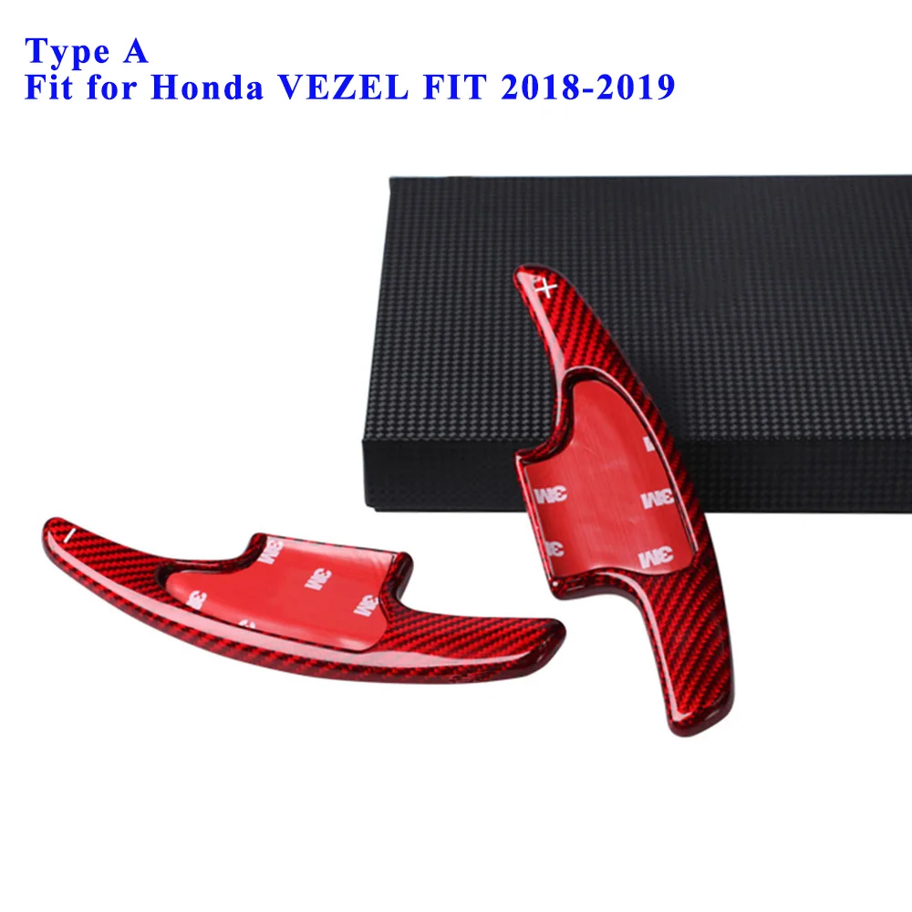 Углеродное волокно рулевое колесо весло сдвиг Расширение Замена для Honda Civic Accord CRV Vezel Fit Spirior Odssey - Цвет: Type A red