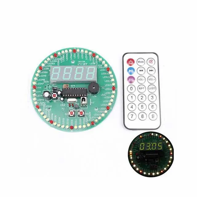 

A23-- 4 Digital LED Tube Display DS18B20 Rotating Time Clock Alarm Temperature Module with IR Remote Controller