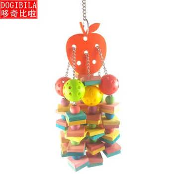 

Medium and large parrot toys natural wood biting toy ash machine sunflower Asia compromise toy apple