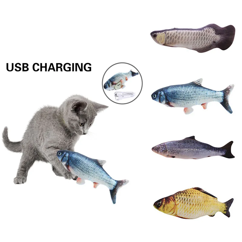 Jouet de poisson électronique pour chat, chargement électrique USB