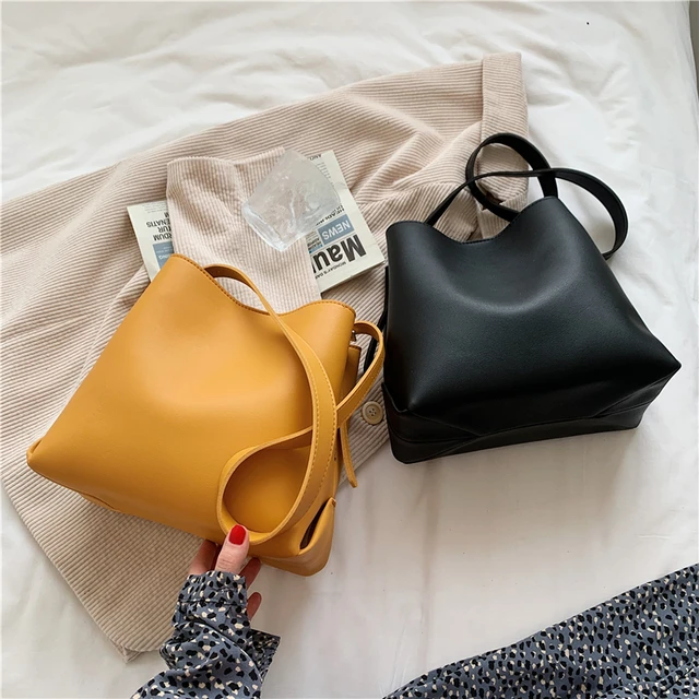 Demi Lune leather bucket bag – Lady Selection Inc