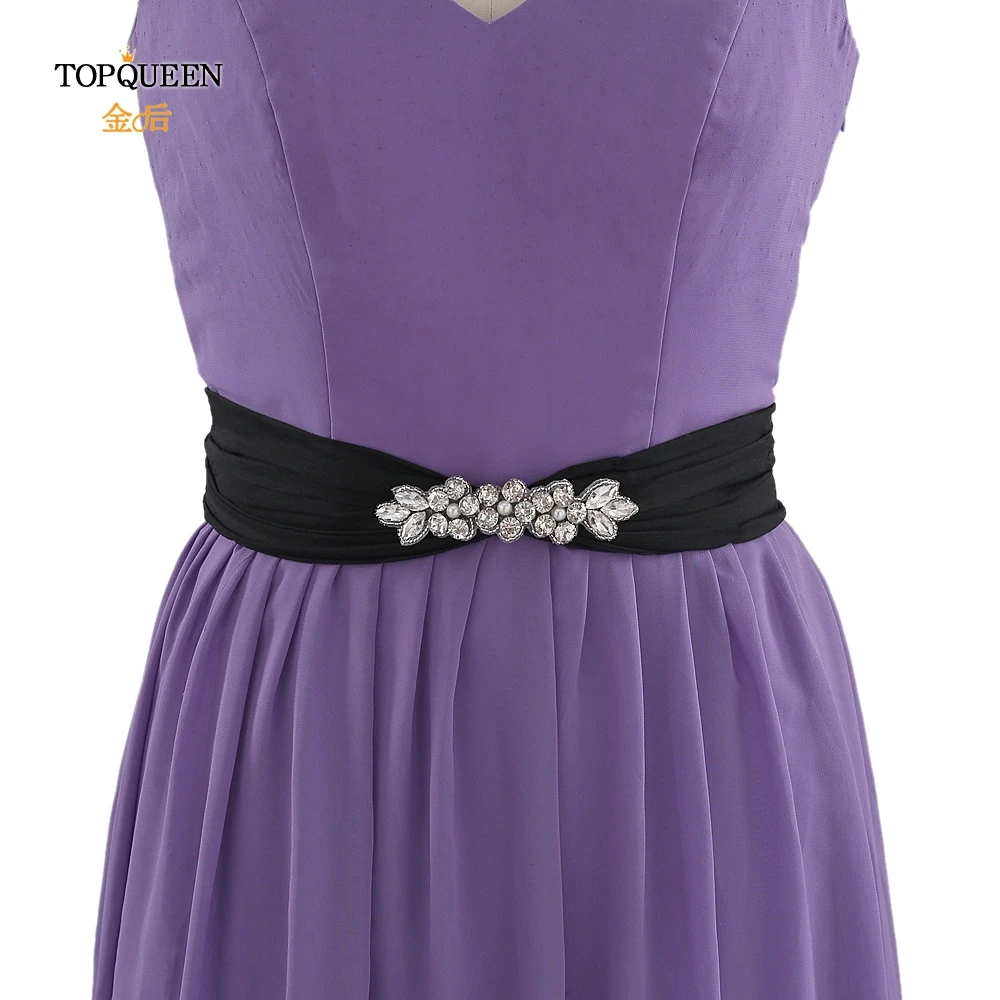 TOPQUEEN S330 горный хрусталь для отделки, Аппликации Свадебный ремень, модный ремень для дам свадебный пояс Кушак Аппликация из бисера Пояс