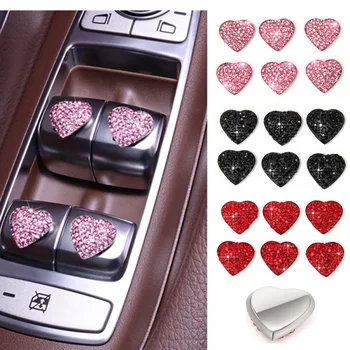 

6Pcs/Set Car Interior Sticker Diamond Heart No Trace Button Retrofit Decorative Universal Accessories Car-styling 2020NEW Hot