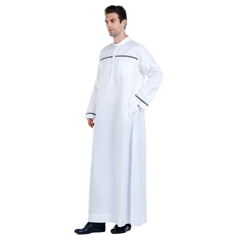 Wholesale fashion muslim clothing mens panjabi dress for men saudi arab punjabi for men islamic clothing men muslim dress XXXL fashion saudi arabia round neck button cardigan men s robe muslim men s ramadan mosque long skirt islamic religious clothing