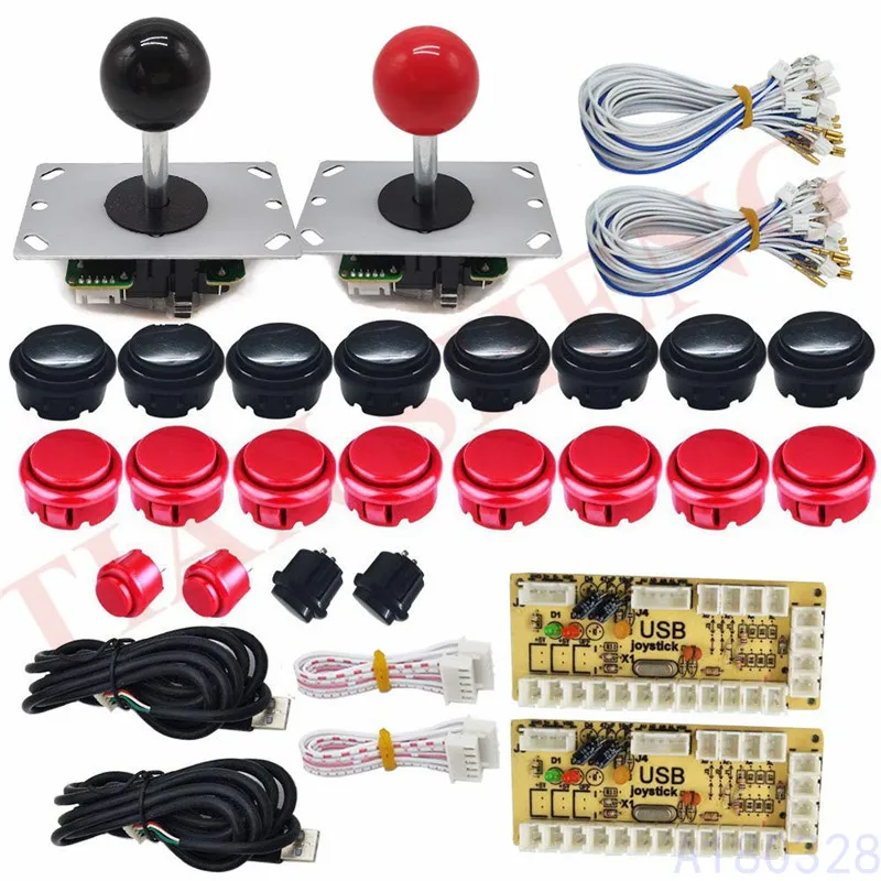 

2Player Arcade Buttons and Joystick Kits DIY Controller USB Encoder to PC Video Games with 8 Ways Joystick+20 Push Buttons