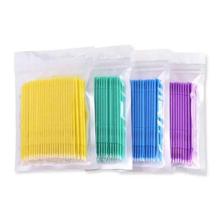 

500 Pcs disposable cotton swab makeup false eyelashes individual lashes mascara applicators brush lash extension cotton swab