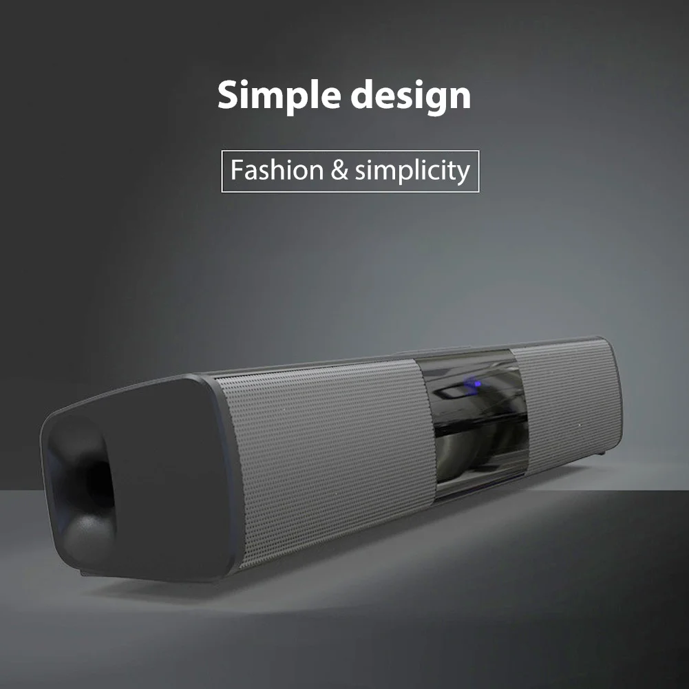 Home Theater Long Soundbar FM Radio Subwoofer Stereo Wireless Bluetooth Home Surround SoundBar Speaker for PC Theater TV