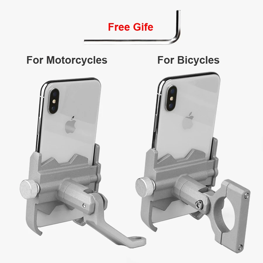 Aluminum Alloy Bike Mobile Phone Holder Adjustable Bicycle Phone Stand Non-slip Cycling Scooter Motorcycle Holder Bike Accessori