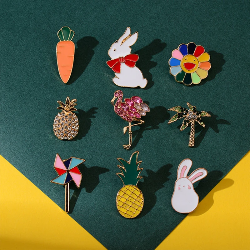 

Forest Elf Series Enamel Pin Cartoon Animal Brooch Rabbit Flower Dress Dress Lapel Pin Custom Badge Gift Hat Satchel Decoration
