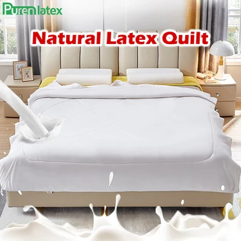 

High Grade 100% Natural Latex Summer Air Conditioning Quilt Super Soft Comforter Cover Double Bed Queen Size Bedding Blanket