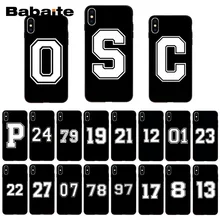 Babaite футбол счастливое число и буква чехол для телефона iphone 11 Pro 11Pro Max X XS MAX 6 6s 7 7plus 8 8Plus 5 5S SE XR