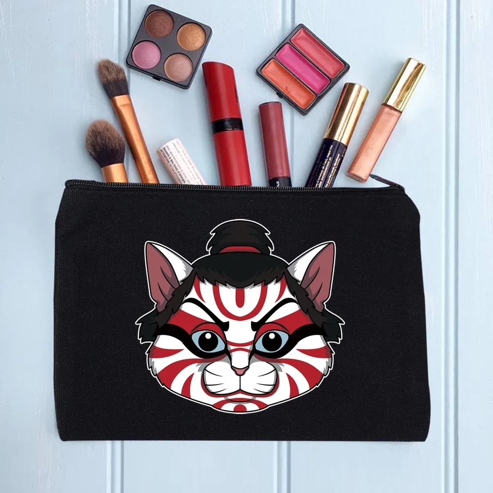 Casual Women's Cosmetic Bag Zipper Makeup Bag Female Handbags Black Pencil Cases Female Cosmetic Cases