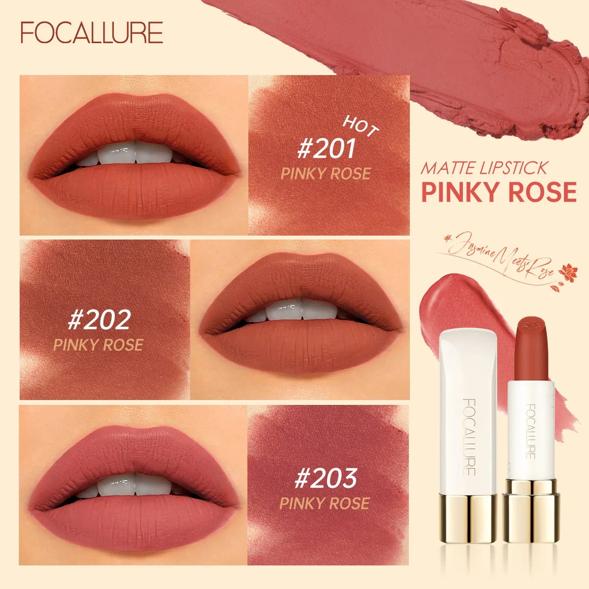 Focallure Natural Matte Lipstick 