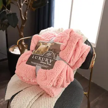 

28Solid Color Yellow Pink Flannel Winter Warm Throw Blanket for Sofa Fluffy Green Camel Bedspread for Bed Bedding