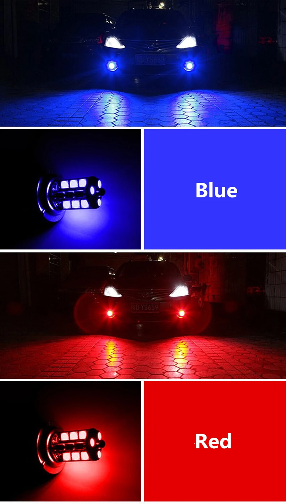 JDM 2 шт. H11 RGB светодиодный автомобильный головной светильник 5050 27 SMD противотуманный светильник лампа с пультом дистанционного управления