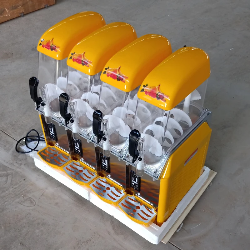 New Snow Melting Machine 220V Electric Four Cylind Slush Machine Cold Drink Maker Smoothies Making Sand Ice 1500W