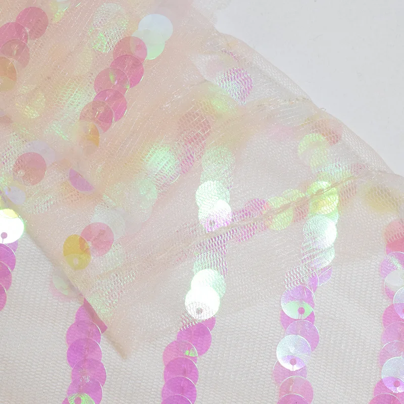 100*130cm sequins embroidered fabric lace beads women's wedding cheongsam stage clothing bag mesh fabric